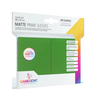 Gamegenic, Matte Prime CCG Sleeves, 66-91 mm, koszulki na karty, zielone, 100 szt.