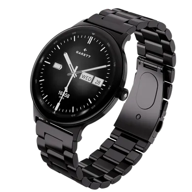 Garett, Quantum, smartwatch, stalowy, czarny