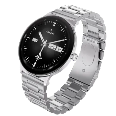 Garett, Quantum, smartwatch, stalowy, srebrny