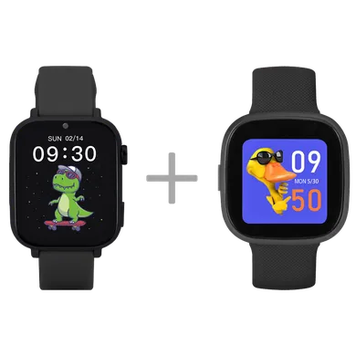 Garett, zestaw smartwatchy: Kids Nice Pro 4G, czarny+ Kids Fit, czarny