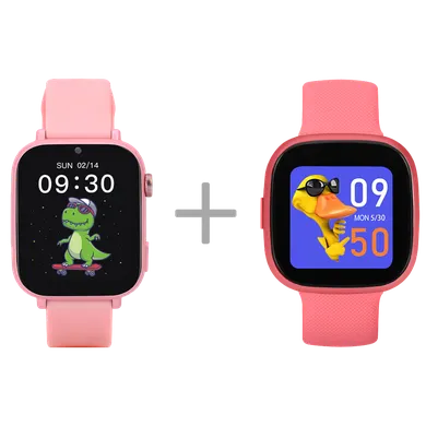 Garett, zestaw smartwatchy: Kids Nice Pro 4G, różowy + Kids Fit, różowy