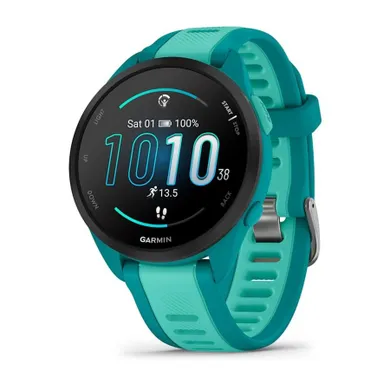 Garmin, Forerunner 165, zegarek sportowy, Music AMOLED, Turquoise Aqua, 43 mm