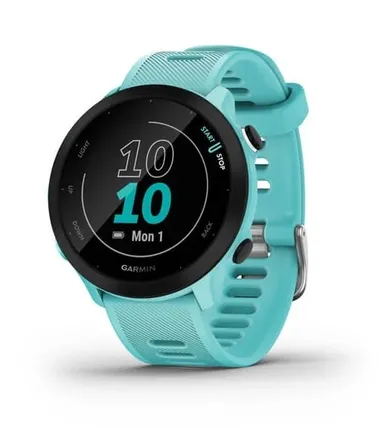 Garmin, Forerunner 55, zegarek, turkusowy, 42 mm