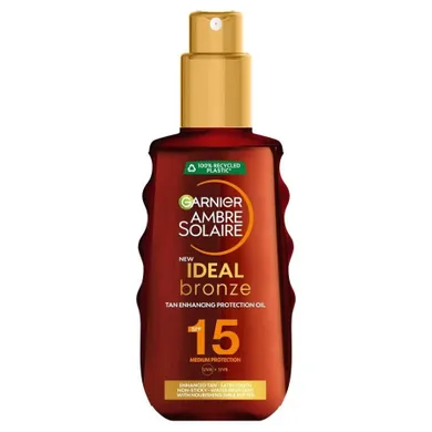 Garnier, Ambre Solaire Ideal Bronze, olejek przyspieszający opalanie SPF15, 150 ml