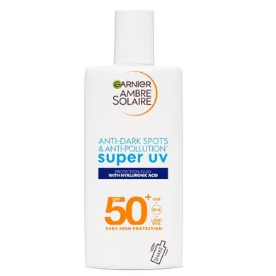 Garnier, Ambre Solaire Super UV, fluid ochronny do twarzy przeciw przebarwieniom, SPF50+, 40 ml