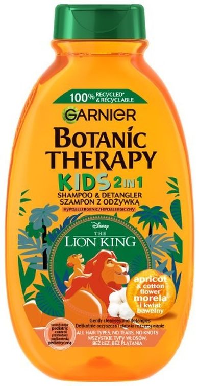 Garnier, Botanic Therapy Kids, szampon do włosów z odżywką 2w1, lion king, 250 ml