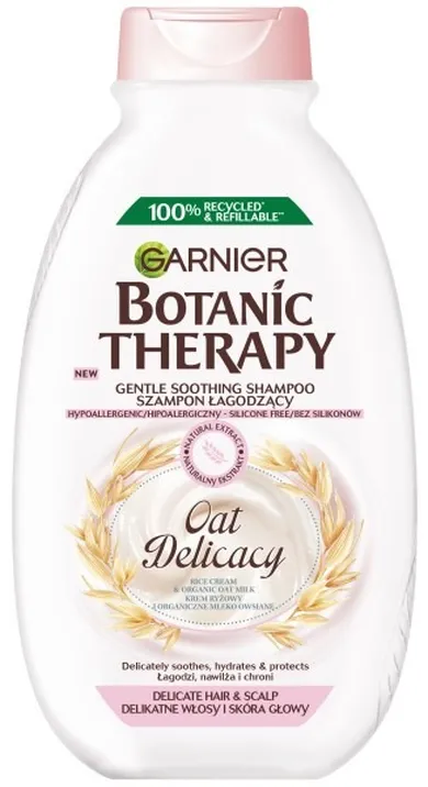 Garnier, Botanic Therapy, Oat Delicacy, szampon łagodzący do delikatnych włosów i skóry głowy, 400 ml