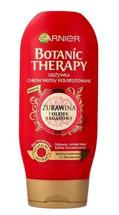 Garnier, Botanic Therapy, szampon chroni włosy koloryzowane, żurawina i olejek arganowy, 200 ml