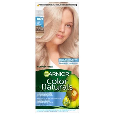Garnier, Color Naturals Creme, farba do włosów, nr 102+ mroźny srebrny blond, 112 ml