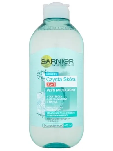 Garnier, Czysta skóra, płyn micelarny 3w1, 400 ml