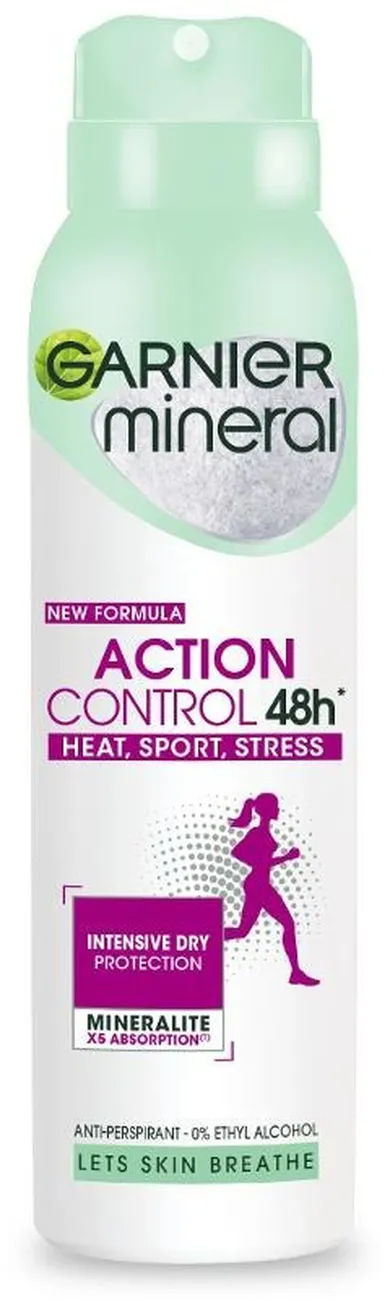 Garnier, Mineral, dezodorant, spray, Action Control, 48h, heat, sport, stress, 150 ml