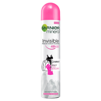 Garnier Mineral, Invisible Black White Color, dezodorant w sprayu, 150 ml