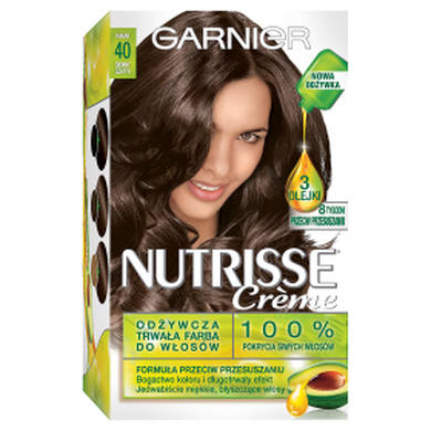 Garnier, Nutrisse Creme, farba do włosów, 40 ciemny szatyn