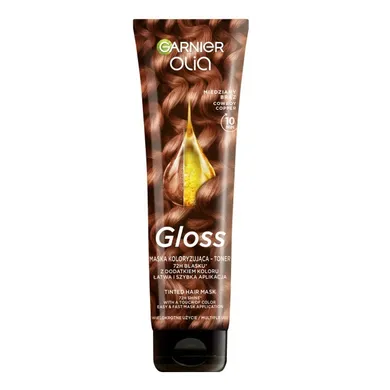 Garnier, Olia Gloss, maska koloryzująca-toner do włosów, miedziany brąz, 150 ml