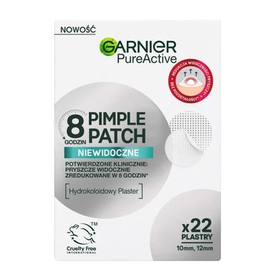Garnier, Pure Active, niewidoczne hydrokoloidowe plastry na niedoskonałości, 22 szt.