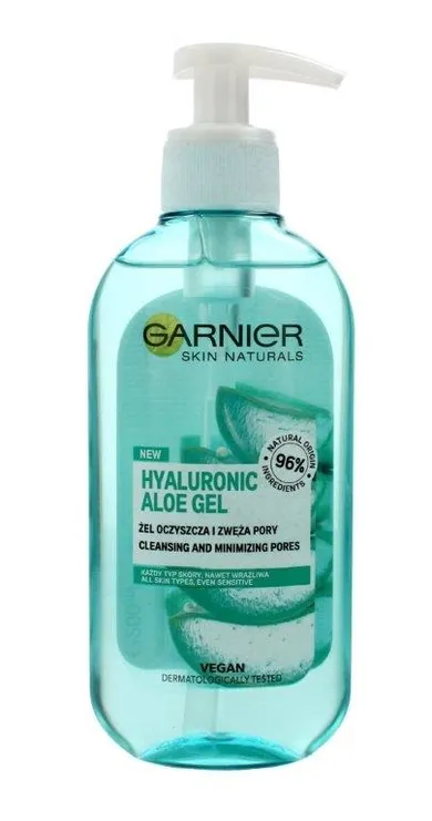 Garnier Skin Naturals, Hyaluronic Aloe, żel oczyszczający i zwężający pory, cera każdego rodzaju, 200 ml