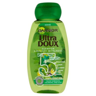 Garnier, Ultra Doux, Siła 5 roślin, szampon nadający witalność, 250 ml