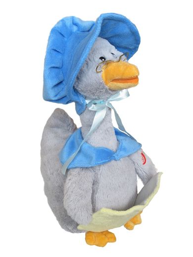 Gąska pluszowa opowiadająca bajki po polsku, maskotka interaktywna, 38 cm, szara