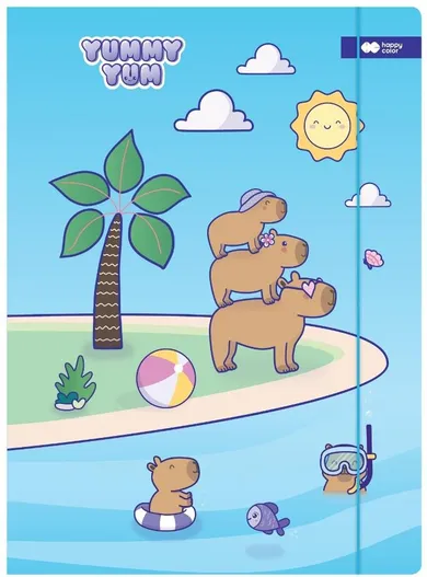 Gdd, Yummy Yum, teczka kartonowa z gumką, A4+, kapibary