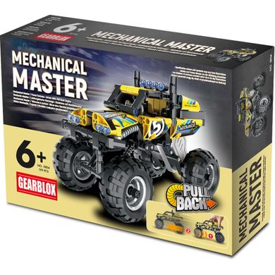 Gearblox, Mechanical Master, Pojazd terenowy, klocki konstrukcyjne, żółty, 199 elementów
