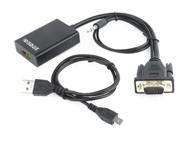 Gembird, adapter A-VGA-HDMI-01, czarny
