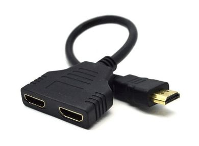 Gembird, adapter, DSP-2PH4-04, czarny, 0,2m