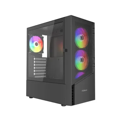 Gembird, Midi Tower Fornax 4300 ATX, obudowa, czarna