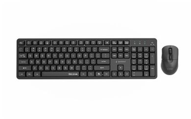 Gembird, Silent Key Pro Business, zestaw bezprzewodowy, klawiatura i mysz, czarny, układ US