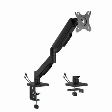 Gembird, uchwyt na monitor, z portami USB, regulowany, 17"-32"