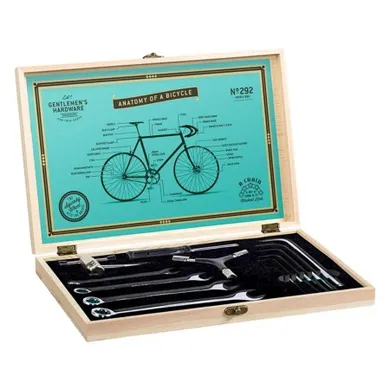 Gentlemen's Hardware, zestaw dla rowerzysty w drewnianym pudle, 13 elementów