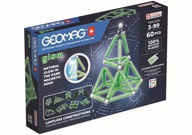 Geomag, Glow Recycled, konstrukcyjne klocki magnetyczne, 60 elementów