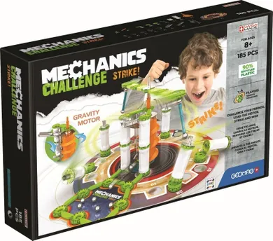 Geomag, Mechanics Challenge Strike, konstrukcyjne klocki magnetyczne, 185 elementów