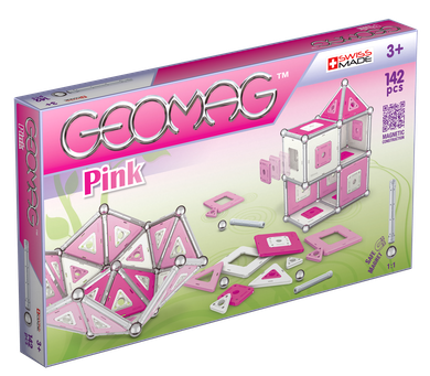 Geomag, Pink, konstrukcyjne klocki magnetyczne, 142 elementów