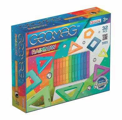 Geomag, Rainbow Panels, konstrukcyjne klocki magnetyczne, 32 elementów