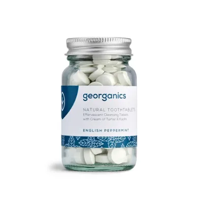 Georganics, naturalne tabletki do mycia zębów, English Peppermint, 120 tabletek