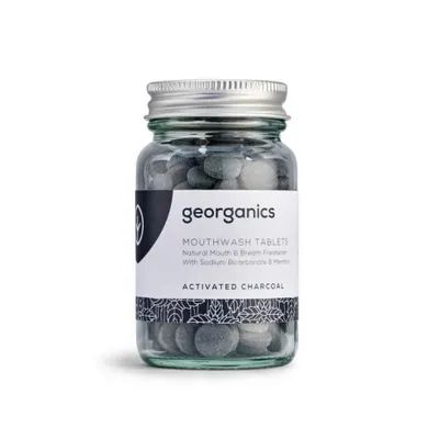 Georganics, naturalne tabletki do płukania jamy ustnej, Activated Charcoal, 180 tabletek