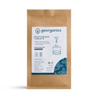 Georganics, naturalne tabletki do płukania jamy ustnej, English Peppermint, 720 tabletek