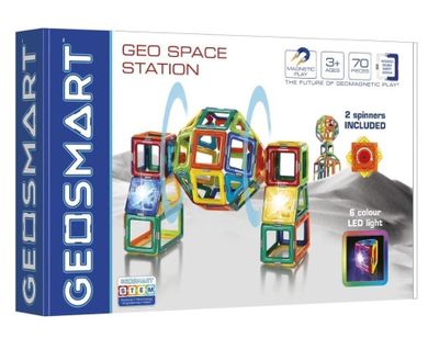 GeoSmart, Space Station, klocki magnetyczne, zestaw konstrukcyjny, 70 części