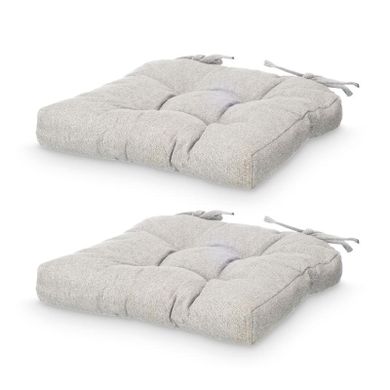 Giftdecor, poduszki na krzesło z pikowaniem i troczkami, 40-40 cm