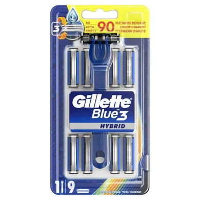 Gillette, Blue 3 Hybrid, maszynka do golenia + 9 wymiennych kładów