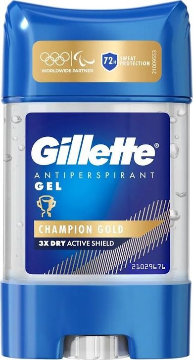 Gillette, Champion Gold 72h, antyperspirant w żelu dla mężczyzn, sztyft, 70 ml