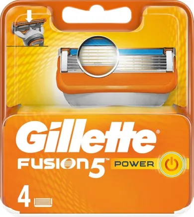 Gillette, Fusion, 5 Power, wymienne ostrza do maszynki, 4 szt.