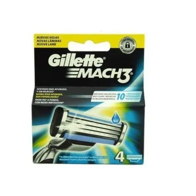 Gillette, Mach 3, wymienne ostrza do maszynki do golenia, 4 szt.