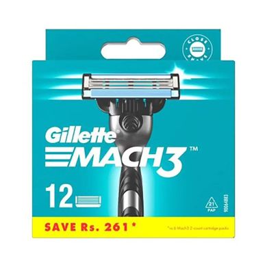 Gillette, Mach3, wymienne ostrza do maszynki do golenia, 12 szt.