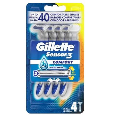 Gillette, Sensor3 Comfort, jednorazowe maszynki do golenia, 4 szt.