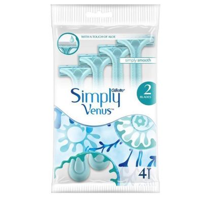 Gillette, Simply Venus 2, jednorazowe maszynki do golenia dla kobiet, 4 szt.