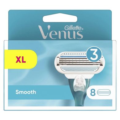 Gillette, Venus Smooth, wymienne ostrza do maszynki do golenia dla kobiet, 8 szt.