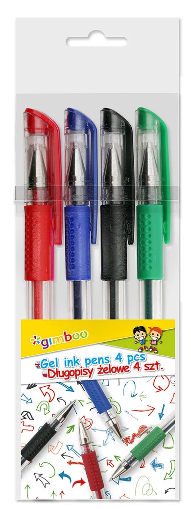 Gimboo, Classic, długopis żelowy, 0,5 mm, 4 szt.