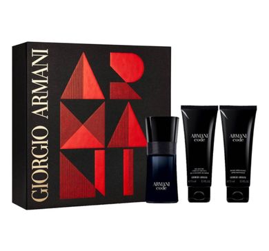 Giorgio Armani Armani Code, Pour Homme, woda toaletowa w sprayu, 50 ml + szampon do ciała i włosów, 75 ml + balsam po goleniu, 75 ml, zestaw