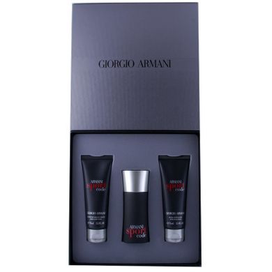 Giorgio Armani, Code Sport, zestaw woda toaletowa 50 ml + woda po goleniu, 75 ml + żel pod prysznic, 75 ml